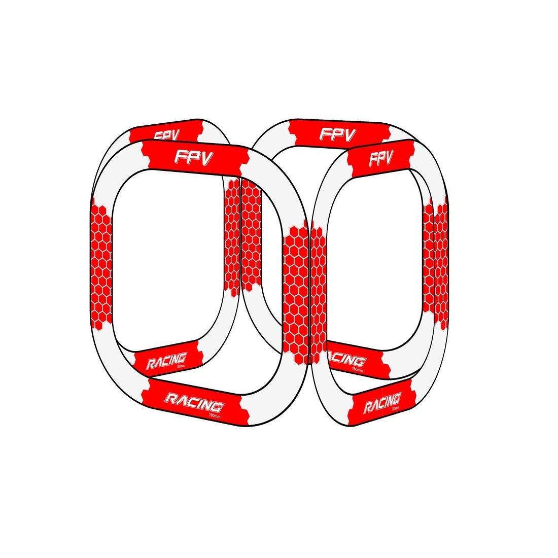 Drone Racing Flag - 780mm FPVレーシングゲート（ベースなし）レーサー用障害物ドアバリア、Tiny Whoopドローン競技トレーニングトラック用