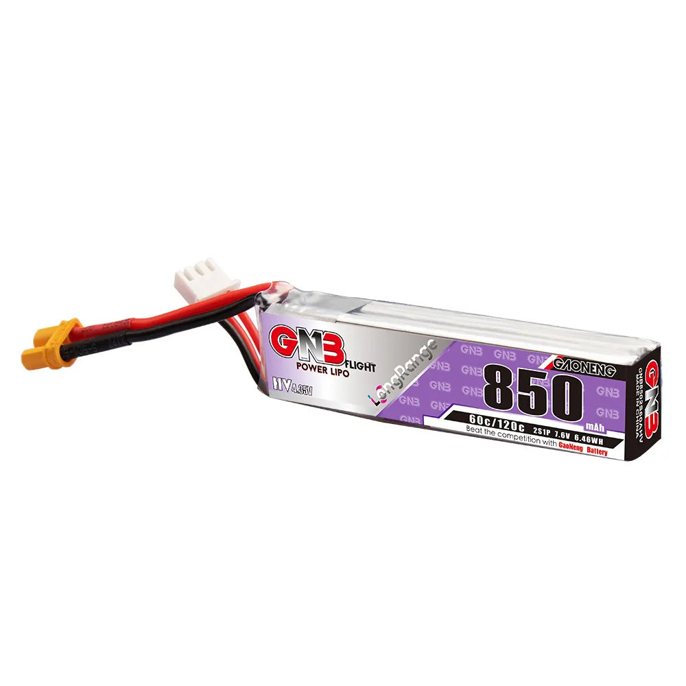 ガオネン GNB リポバッテリー 850mAh 2S 7.6 - Drone Racing Frame のレビューと価格